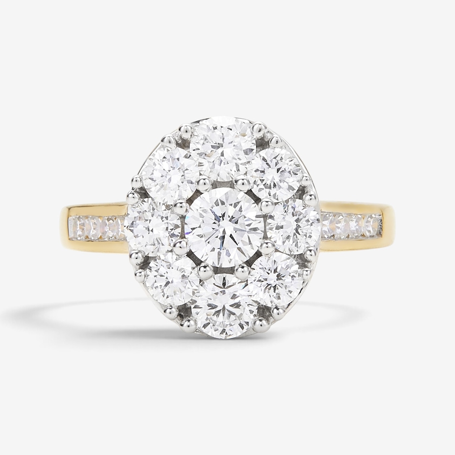 Image 130549_GPOVL.jpg, Product 130-549 / Price $399.99, EVERA Diamonds Sterling Silver 2.00 ctw Shaped Diamond Cluster Ring from Evera Diamonds on TSC.ca's Jewellery department