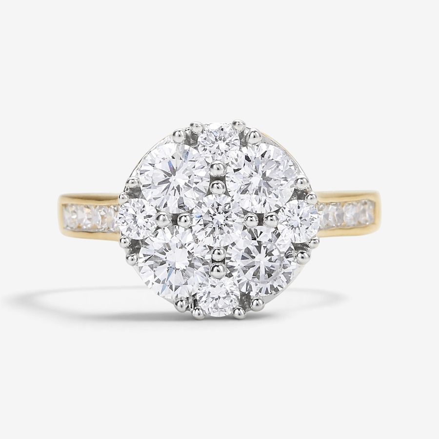 Image 130549_GPRND.jpg, Product 130-549 / Price $399.99, EVERA Diamonds Sterling Silver 2.00 ctw Shaped Diamond Cluster Ring from Evera Diamonds on TSC.ca's Jewellery department