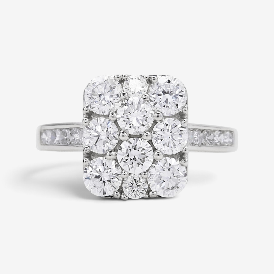 Image 130549_REMER.jpg, Product 130-549 / Price $399.99, EVERA Diamonds Sterling Silver 2.00 ctw Shaped Diamond Cluster Ring from Evera Diamonds on TSC.ca's Jewellery department