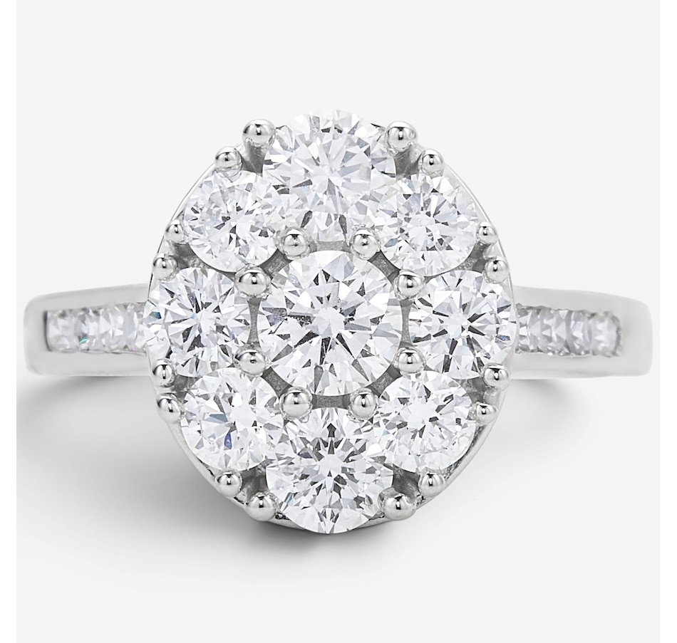 Image 130549_RHOVL.jpg, Product 130-549 / Price $349.99, EVERA Diamonds Sterling Silver 2.00 ctw Shaped Diamond Cluster Ring from Evera Diamonds on TSC.ca's Jewellery department