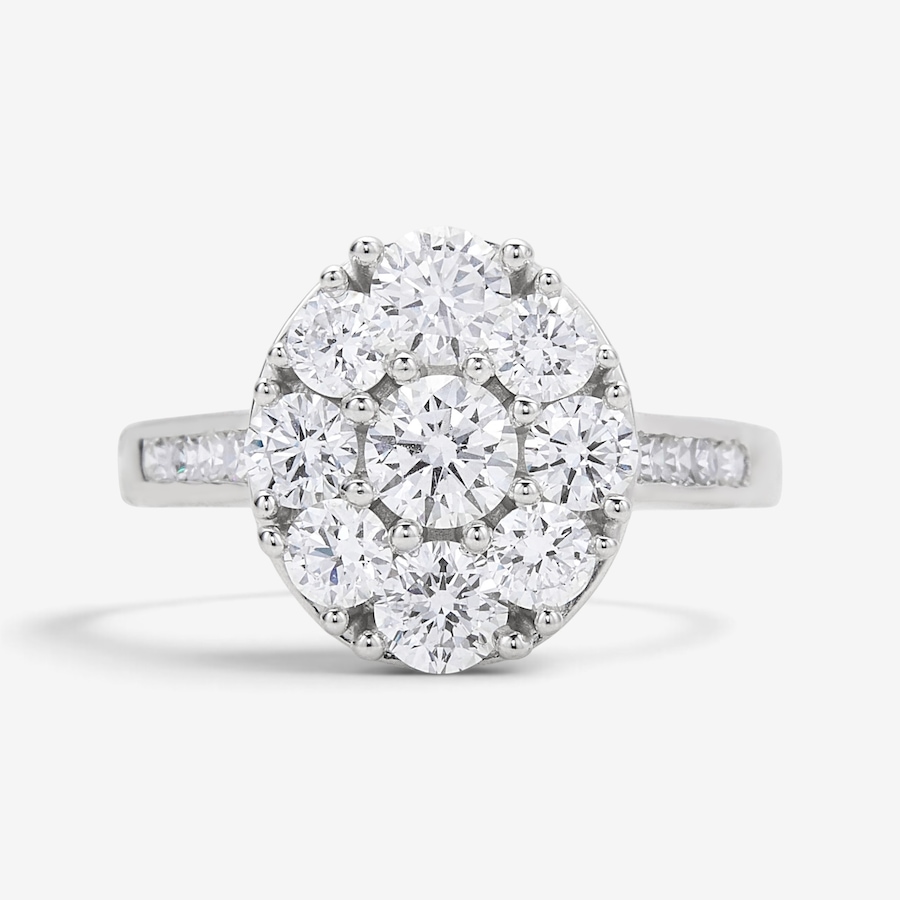 Image 130549_RHOVL.jpg, Product 130-549 / Price $399.99, EVERA Diamonds Sterling Silver 2.00 ctw Shaped Diamond Cluster Ring from Evera Diamonds on TSC.ca's Jewellery department