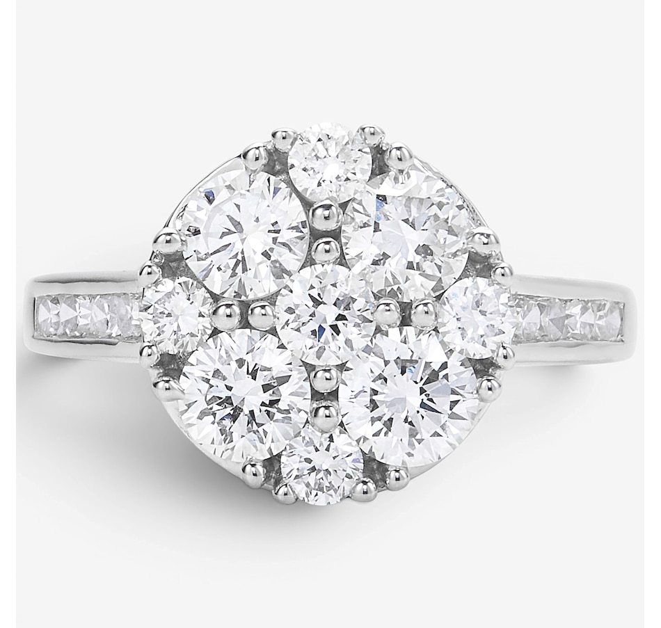 Image 130549_RHRND.jpg, Product 130-549 / Price $349.99, EVERA Diamonds Sterling Silver 2.00 ctw Shaped Diamond Cluster Ring from Evera Diamonds on TSC.ca's Jewellery department