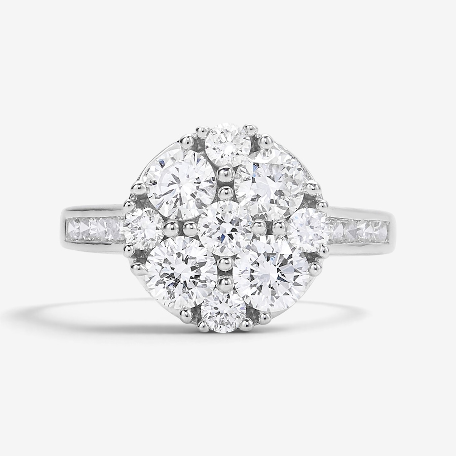Image 130549_RHRND.jpg, Product 130-549 / Price $399.99, EVERA Diamonds Sterling Silver 2.00 ctw Shaped Diamond Cluster Ring from Evera Diamonds on TSC.ca's Jewellery department