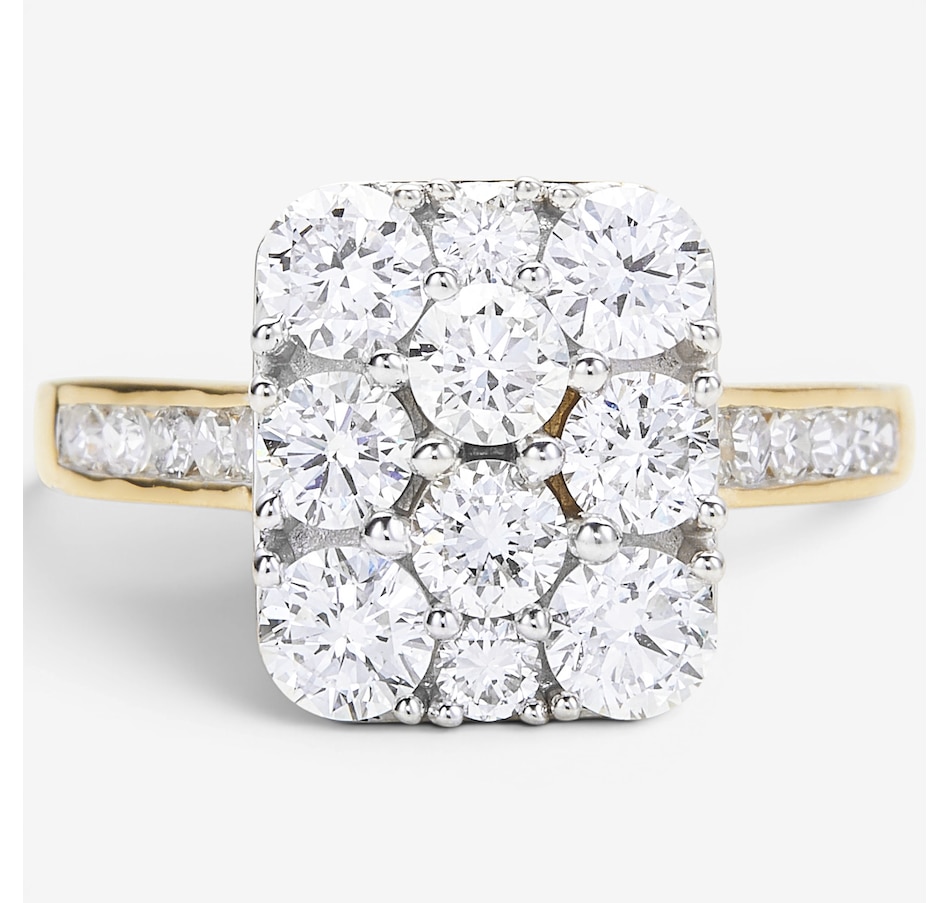 Image 130549_YEMER.jpg, Product 130-549 / Price $349.99, EVERA Diamonds Sterling Silver 2.00 ctw Shaped Diamond Cluster Ring from Evera Diamonds on TSC.ca's Jewellery department