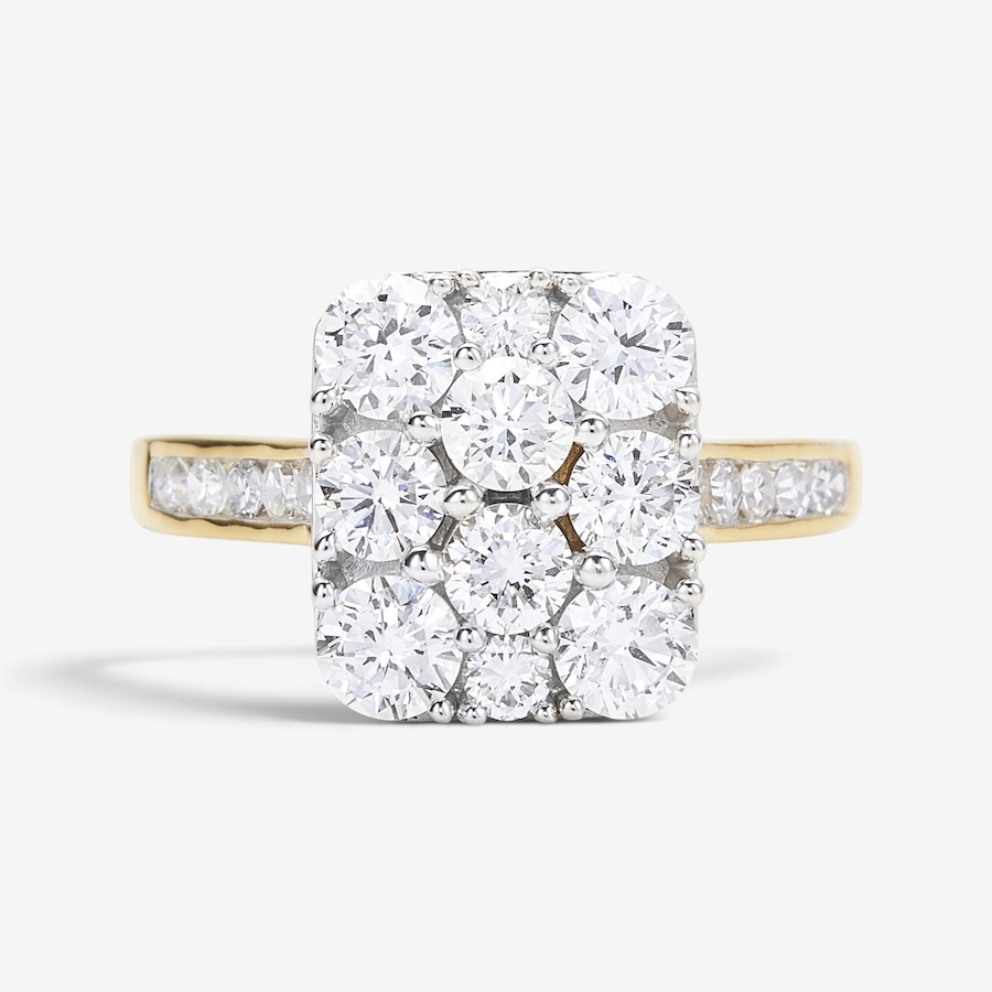 Image 130549_YEMER.jpg, Product 130-549 / Price $399.99, EVERA Diamonds Sterling Silver 2.00 ctw Shaped Diamond Cluster Ring from Evera Diamonds on TSC.ca's Jewellery department
