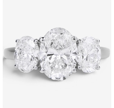 EVERA Diamonds 14K Gold 3.50 ctw Shaped Diamond Trinity Ring
