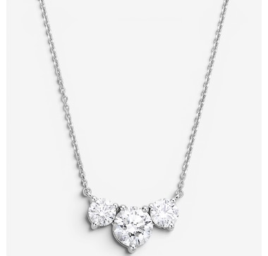EVERA Diamonds 14K Gold 2.50ctw Shaped Diamond Trinity Pendant Necklace