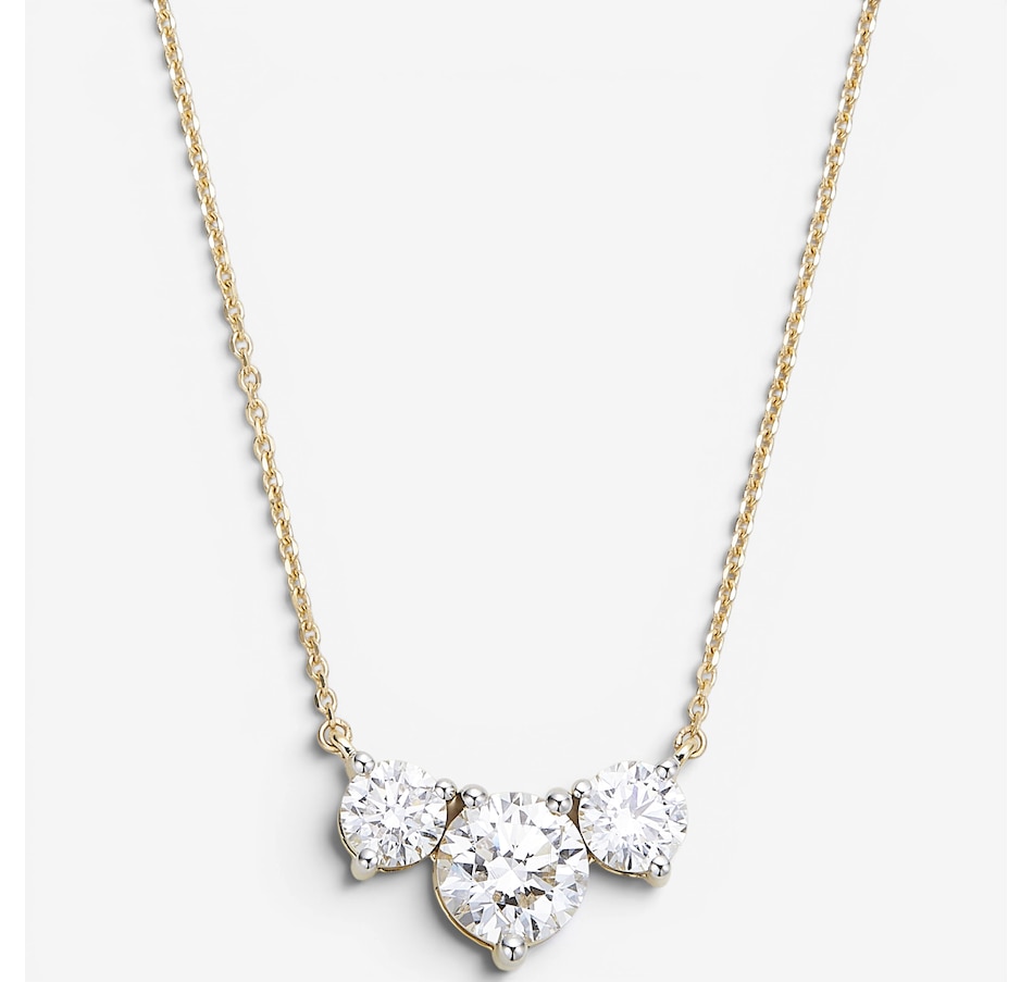 Image 130555_YGRND.jpg, Product 130-555 / Price $1,899.99, EVERA Diamonds 14K Gold 2.50ctw Shaped Diamond Trinity Pendant Necklace from Evera Diamonds on TSC.ca's Jewellery department