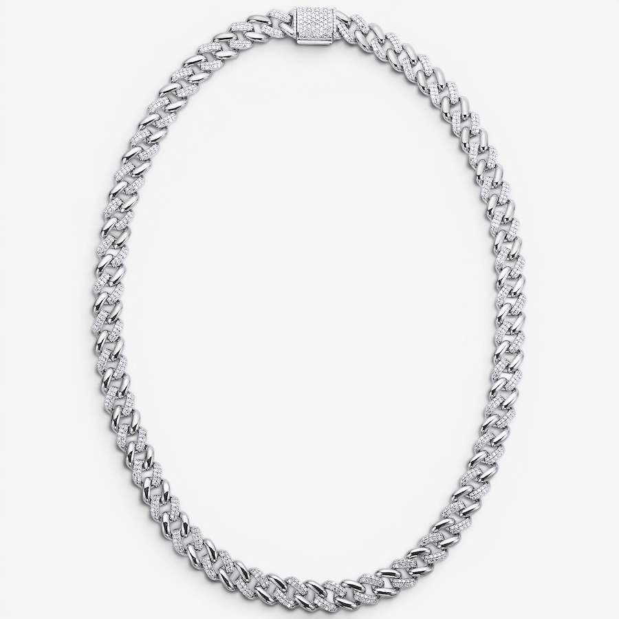 Image 130557_RHOP.jpg, Product 130-557 / Price $5,999.99, EVERA Diamonds Sterling Silver 8.50 ctw Men's Diamond Cuban Necklace from Evera Diamonds on TSC.ca's Jewellery department