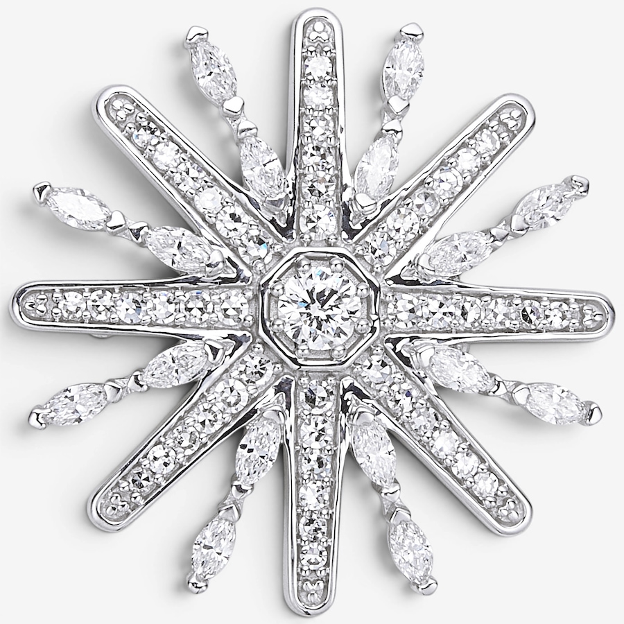 Image 130560.jpg, Product 130-560 / Price $599.99, EVERA Diamonds Sterling Silver Rhodium Plate 1.51 ctw Diamond Starburst Brooch from Evera Diamonds on TSC.ca's Jewellery department