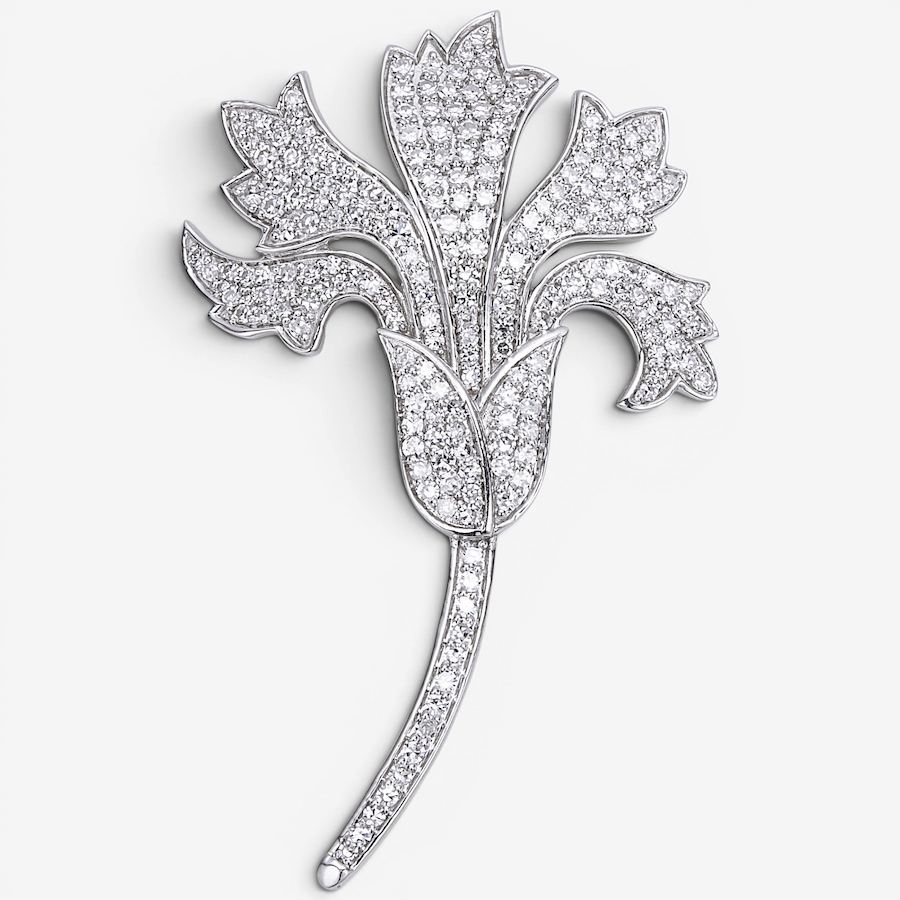 Image 130562.jpg, Product 130-562 / Price $369.99,  EVERA Diamonds Sterling Silver Rhodium Plate 1.50ctw Diamond Flower Bouquet Brooch from Evera Diamonds on TSC.ca's Jewellery department