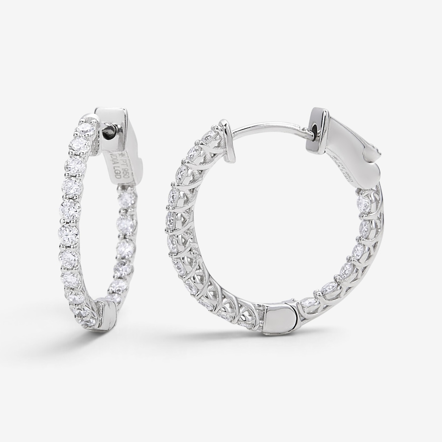 Image 130567_1PCT.jpg, Product 130-567 / Price $2,399.99 - $3,599.99,  EVERA Diamonds Platinum Diamond Hoop Earrings from Evera Diamonds on TSC.ca's Jewellery department