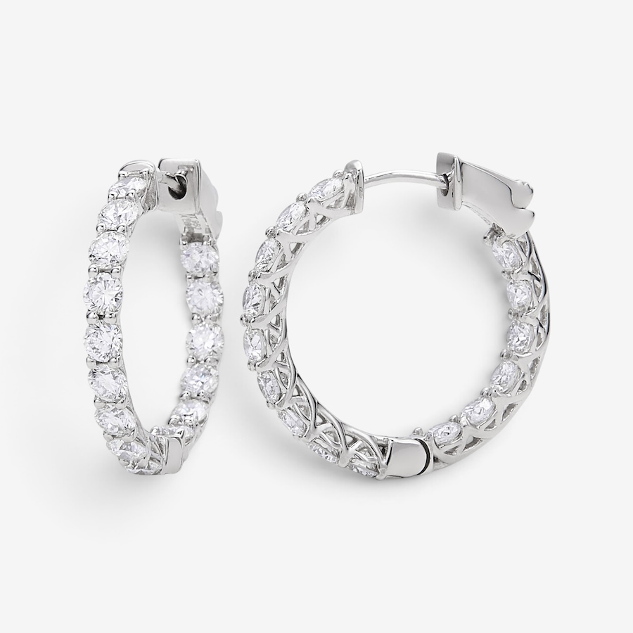 Image 130567_3CTW.jpg, Product 130-567 / Price $2,399.99 - $3,599.99,  EVERA Diamonds Platinum Diamond Hoop Earrings from Evera Diamonds on TSC.ca's Jewellery department