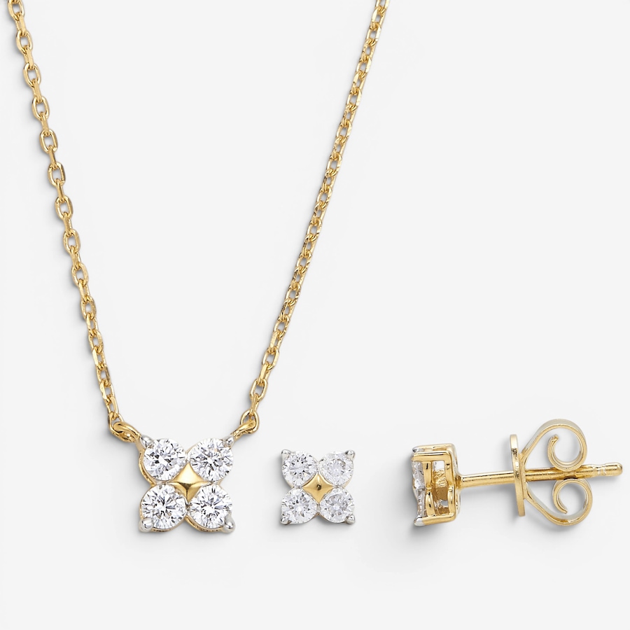 Image 130595_YGP.jpg, Product 130-595 / Price $349.99, EVERA Diamonds Sterling Silver 0.65ctw Diamond Earrings and Pendant with Chain from Evera Diamonds on TSC.ca's Jewellery department