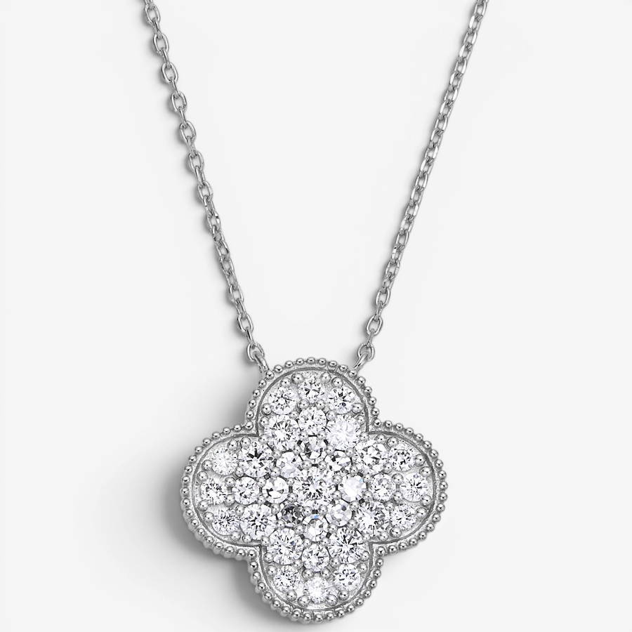 Image 130598_SSIL.jpg, Product 130-598 / Price $379.99, EVERA Diamonds Sterling Silver 1.25ctw Diamond Clover Pendant with Chain from Evera Diamonds on TSC.ca's Jewellery department