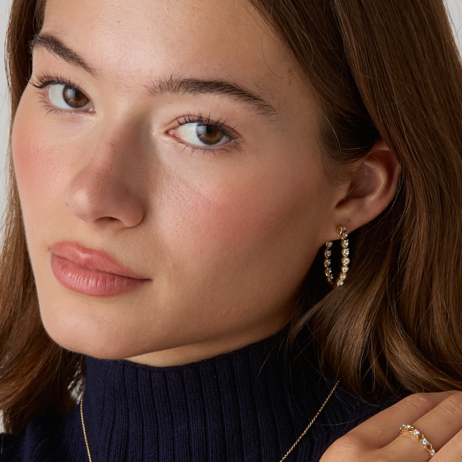 Image 130601_ALTMORE202.jpg, Product 130-601 / Price $369.99, EVERA Diamonds Sterling Silver 1.00ctw Diamond Hoop Earrings from Evera Diamonds on TSC.ca's Jewellery department