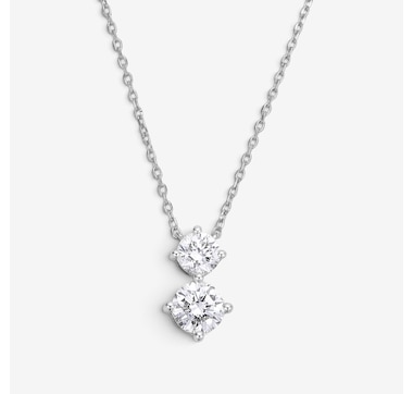 EVERA Diamonds Sterling Silver 1.40ctw Diamond Drop Pendant Necklace