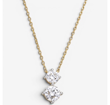 EVERA Diamonds Sterling Silver 1.40ctw Diamond Drop Pendant Necklace