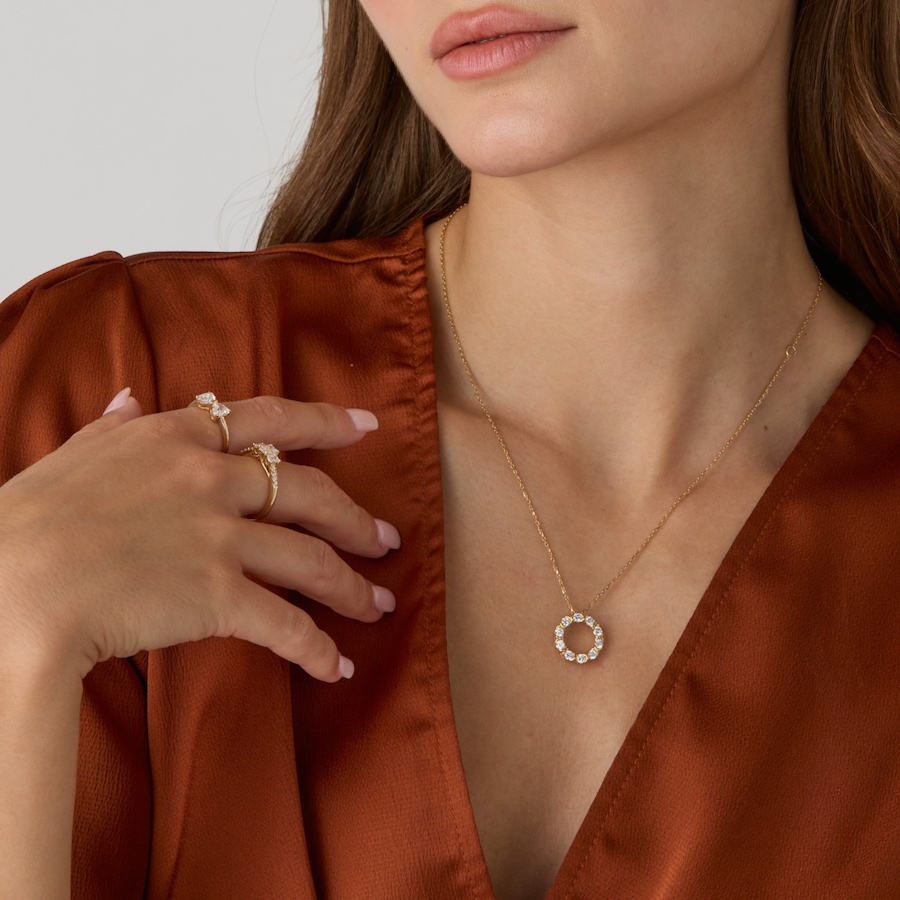 Image 130605_ALTMORE201.jpg, Product 130-605 / Price $259.99, EVERA Diamonds Sterling Silver 0.80ctw Diamond Circle Pendant Necklace from Evera Diamonds on TSC.ca's Jewellery department