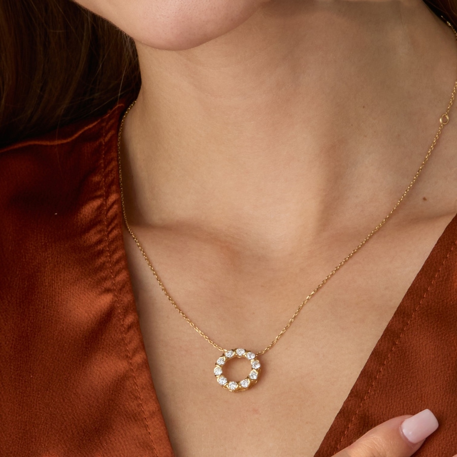Image 130605_ALTMORE202.jpg, Product 130-605 / Price $259.99, EVERA Diamonds Sterling Silver 0.80ctw Diamond Circle Pendant Necklace from Evera Diamonds on TSC.ca's Jewellery department