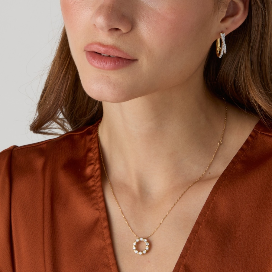 Image 130605_ALTMORE204.jpg, Product 130-605 / Price $259.99, EVERA Diamonds Sterling Silver 0.80ctw Diamond Circle Pendant Necklace from Evera Diamonds on TSC.ca's Jewellery department