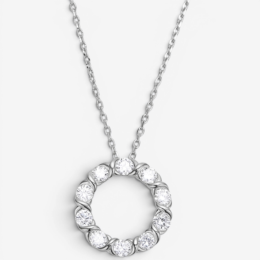Image 130605_SSIL.jpg, Product 130-605 / Price $259.99, EVERA Diamonds Sterling Silver 0.80ctw Diamond Circle Pendant Necklace from Evera Diamonds on TSC.ca's Jewellery department