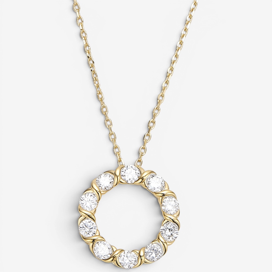 Image 130605_YGP.jpg, Product 130-605 / Price $259.99, EVERA Diamonds Sterling Silver 0.80ctw Diamond Circle Pendant Necklace from Evera Diamonds on TSC.ca's Jewellery department