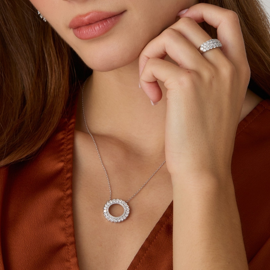 Image 130606_ALTMORE201.jpg, Product 130-606 / Price $499.99, EVERA Diamonds Sterling Silver 1.25ctw Diamond Circle Pendant Necklace from Evera Diamonds on TSC.ca's Jewellery department