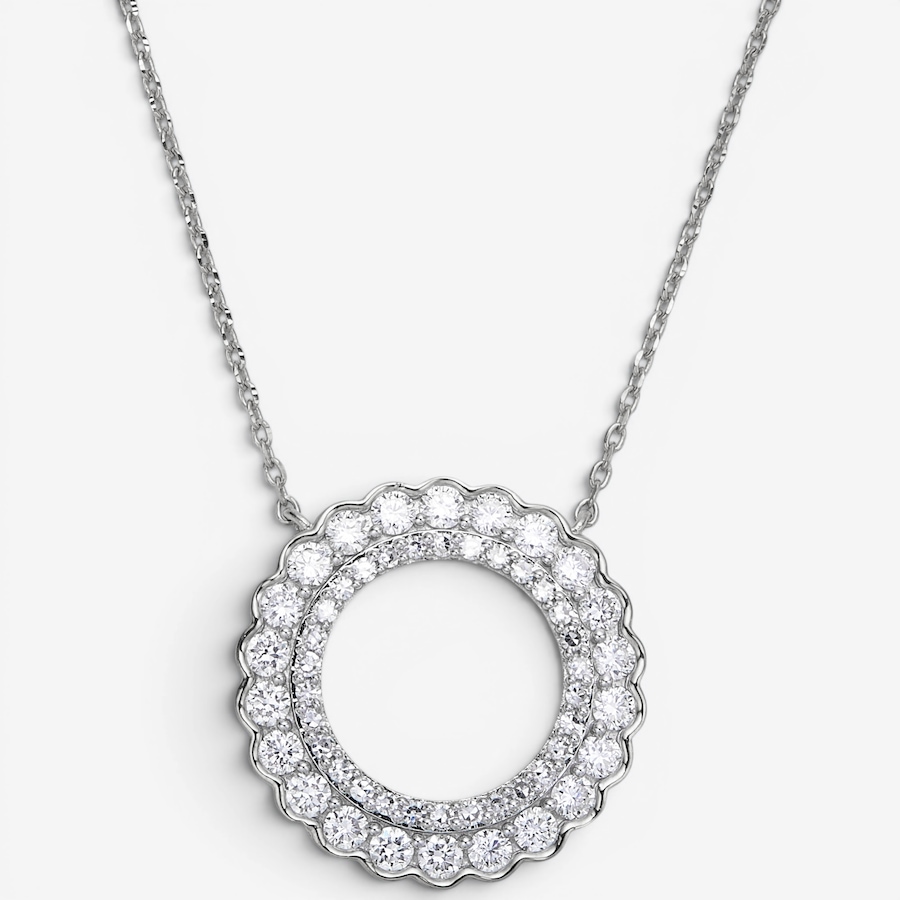 Image 130606_SSIL.jpg, Product 130-606 / Price $379.99, EVERA Diamonds Sterling Silver 1.25ctw Diamond Circle Pendant Necklace from Evera Diamonds on TSC.ca's Jewellery department