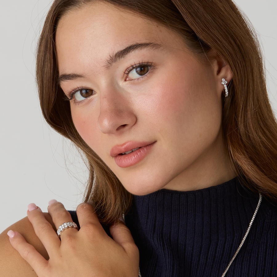 Image 130609_ALTMORE201.jpg, Product 130-609 / Price $379.99, EVERA Diamonds Sterling Silver 1.00ctw Diamond Hoop Earrings from Evera Diamonds on TSC.ca's Jewellery department