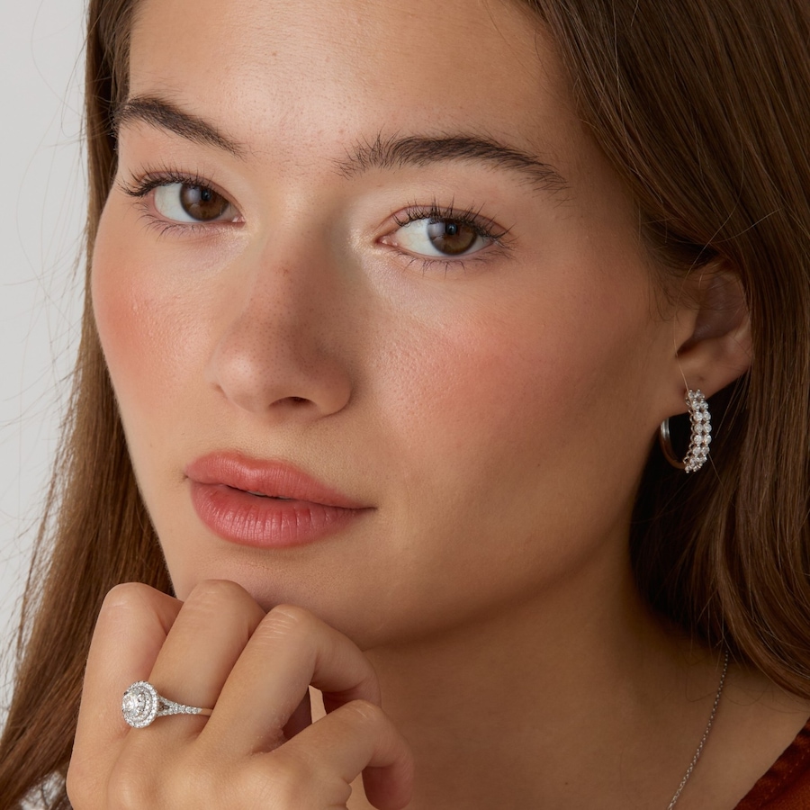 Image 130610_ALTMORE202.jpg, Product 130-610 / Price $499.99, EVERA Diamonds Sterling Silver 1.50ctw Diamond Hoop Earrings from Evera Diamonds on TSC.ca's Jewellery department