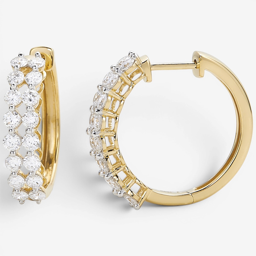 Image 130610_YGP.jpg, Product 130-610 / Price $379.99, EVERA Diamonds Sterling Silver 1.50ctw Diamond Hoop Earrings from Evera Diamonds on TSC.ca's Jewellery department
