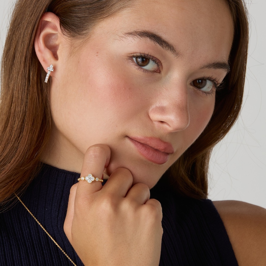 Image 130613_ALTMORE201.jpg, Product 130-613 / Price $229.99, EVERA Diamonds Sterling Silver 0.50ctw Diamond Clover Ring from Evera Diamonds on TSC.ca's Jewellery department