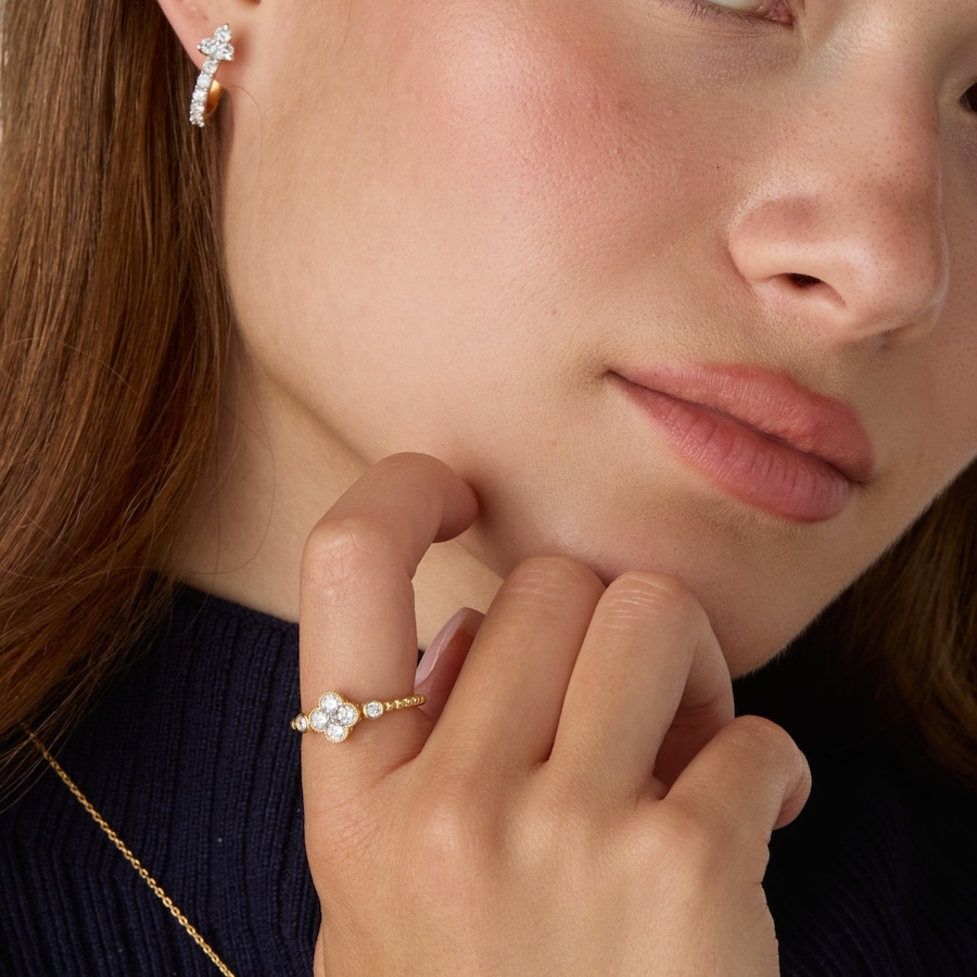 Image 130613_ALTMORE203.jpg, Product 130-613 / Price $229.99, EVERA Diamonds Sterling Silver 0.50ctw Diamond Clover Ring from Evera Diamonds on TSC.ca's Jewellery department