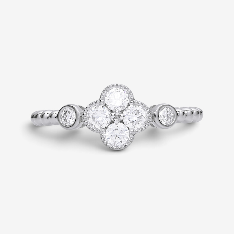 Image 130613_SSIL.jpg, Product 130-613 / Price $229.99, EVERA Diamonds Sterling Silver 0.50ctw Diamond Clover Ring from Evera Diamonds on TSC.ca's Jewellery department