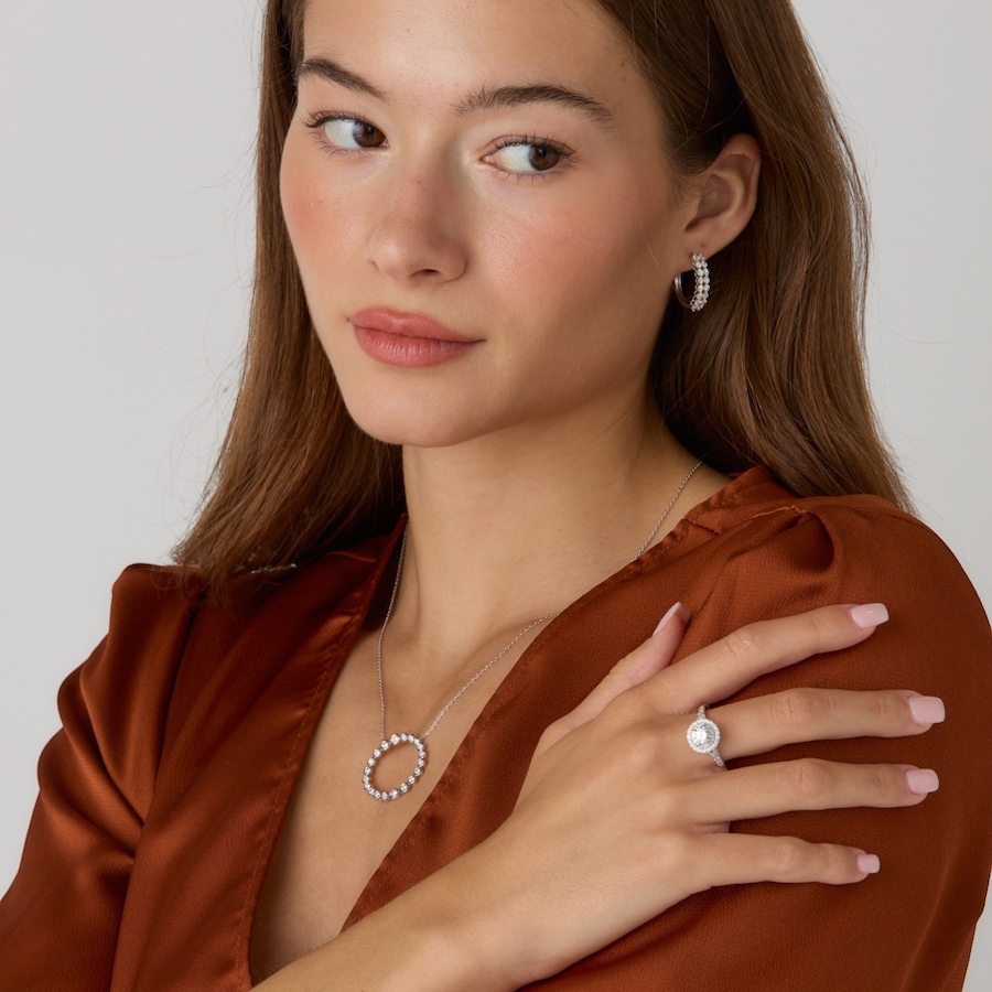 Image 130618_ALTMORE203.jpg, Product 130-618 / Price $349.99,  EVERA Diamonds Sterling Silver 1.00ctw Diamond Cirle Pendant Necklace from Evera Diamonds on TSC.ca's Jewellery department