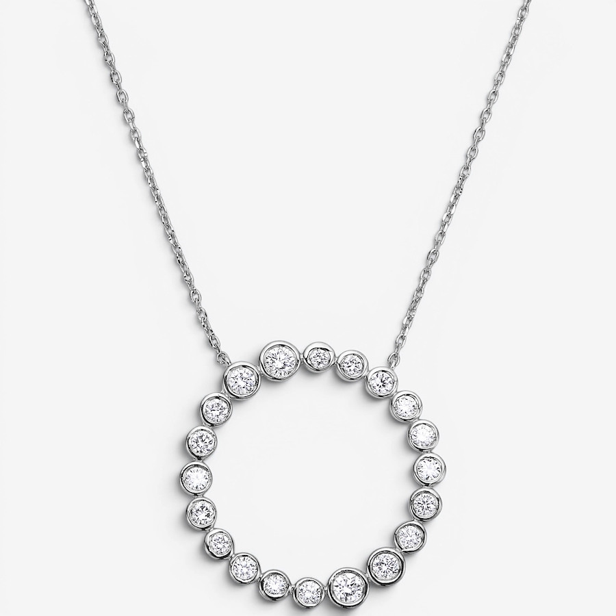 Image 130618_SSIL.jpg, Product 130-618 / Price $279.99,  EVERA Diamonds Sterling Silver 1.00ctw Diamond Cirle Pendant Necklace from Evera Diamonds on TSC.ca's Jewellery department
