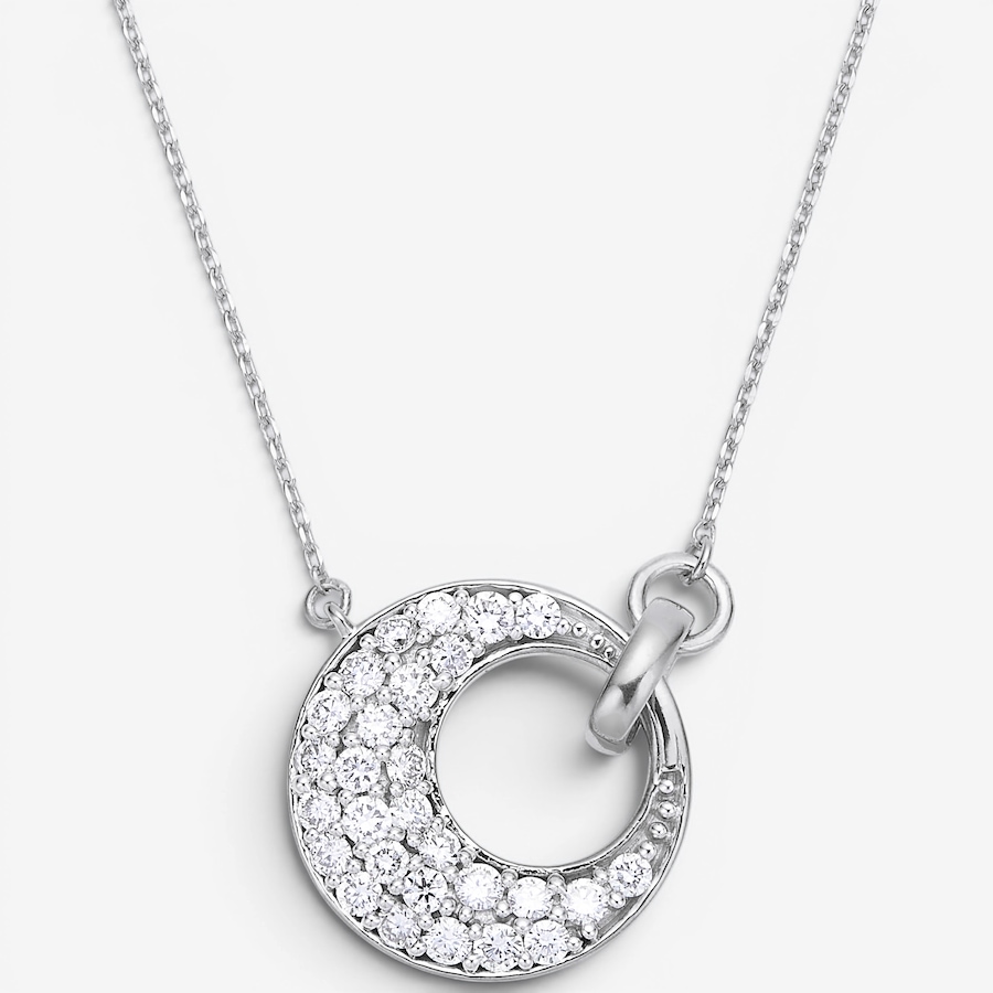 Image 130619_SSIL.jpg, Product 130-619 / Price $379.99, EVERA Diamonds Sterling Silver 1.25ctw Diamond Cirle Pendant Necklace from Evera Diamonds on TSC.ca's Jewellery department