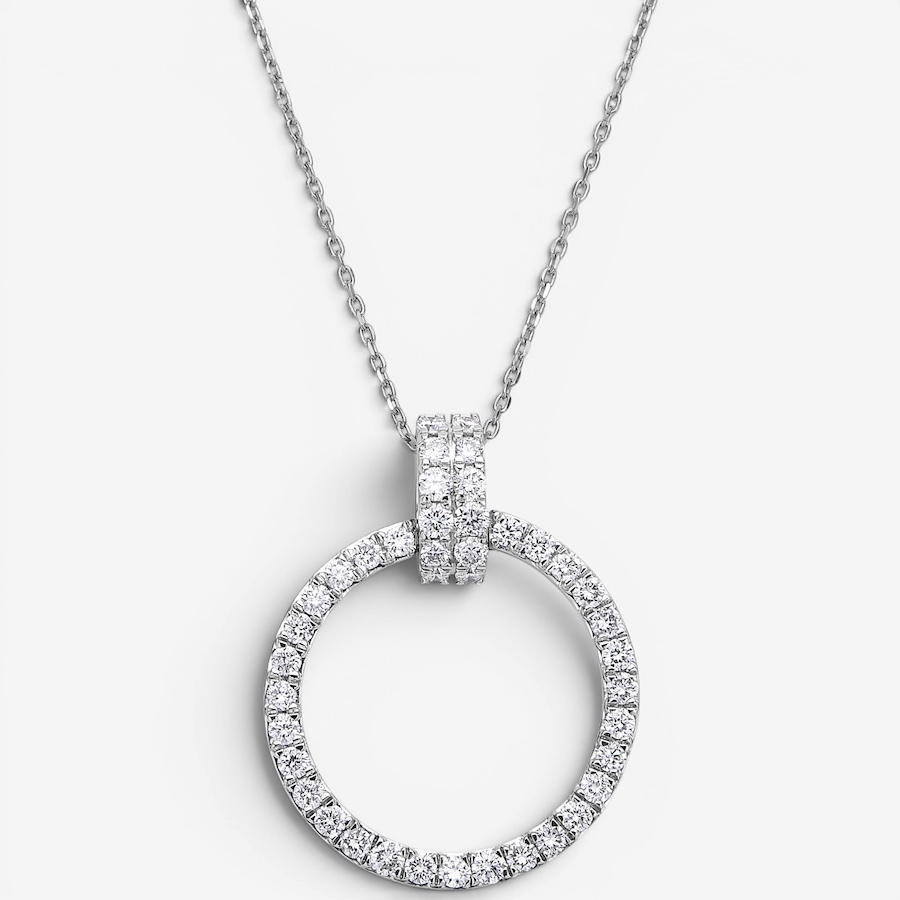 Image 130638_SSIL.jpg, Product 130-638 / Price $399.99, EVERA Diamonds Sterling Silver 1.50ctw Circle Diamond Pendant with Chain from Evera Diamonds on TSC.ca's Jewellery department