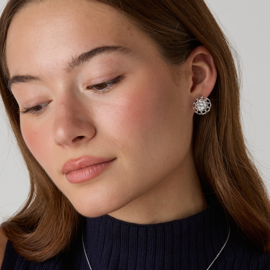 Image 130643_ALTMORE202.jpg, Product 130-643 / Price $499.99, EVERA Diamonds Sterling Silver Rhodium Plate 2.00ctw Diamond Cluster Pendant with Chain & Earring Set from Evera Diamonds on TSC.ca's Jewellery department