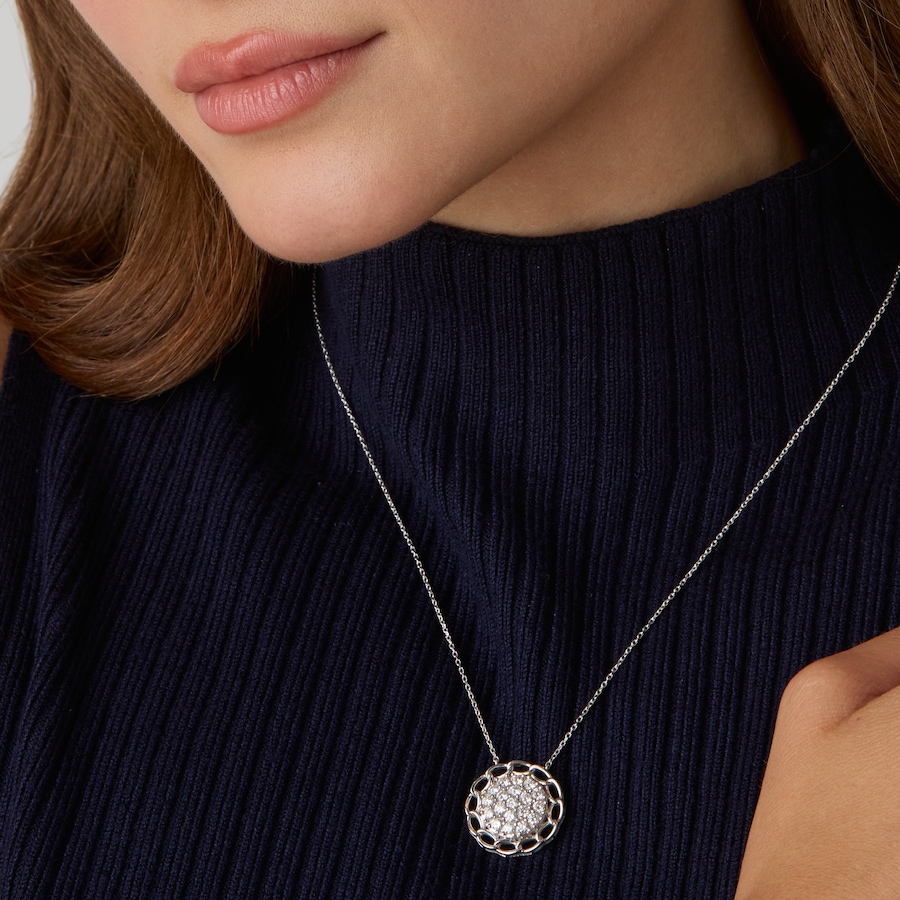 Image 130643_ALTMORE203.jpg, Product 130-643 / Price $499.99, EVERA Diamonds Sterling Silver Rhodium Plate 2.00ctw Diamond Cluster Pendant with Chain & Earring Set from Evera Diamonds on TSC.ca's Jewellery department