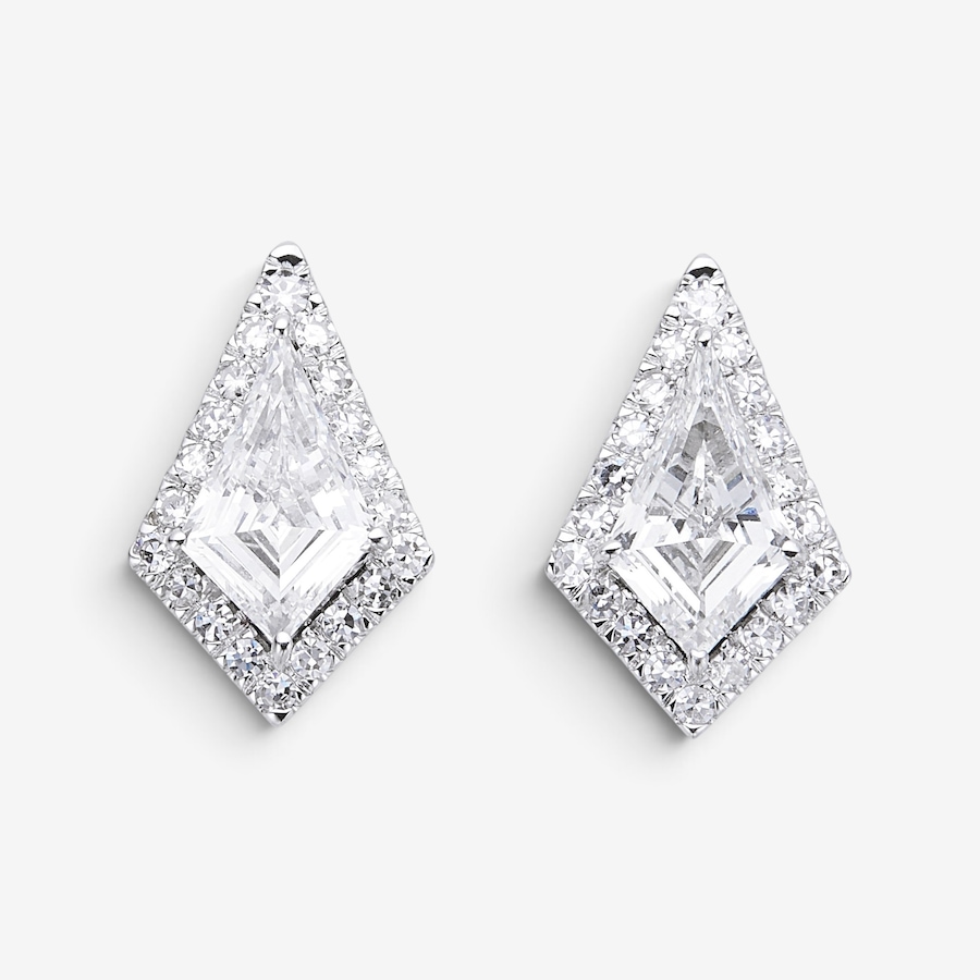 Image 130648.jpg, Product 130-648 / Price $2,999.99, EVERA Diamonds Fancy Cut 14K White Gold 2.35ctw Kite Shape Diamond Halo Stud Earrings from Evera Diamonds on TSC.ca's Jewellery department