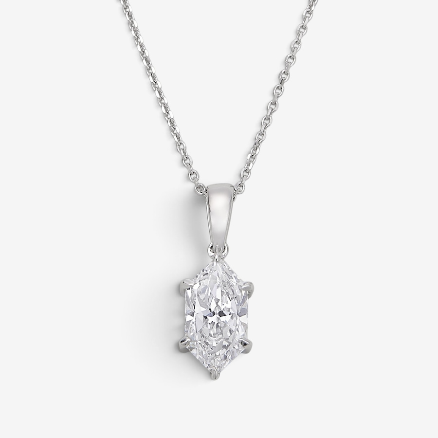 Image 130656.jpg, Product 130-656 / Price $1,999.99, EVERA Diamonds Fancy Cut 14K White Gold 2.00ctw Elongated Hexagon Shape Diamond Pendant with Chain from Evera Diamonds on TSC.ca's Jewellery department
