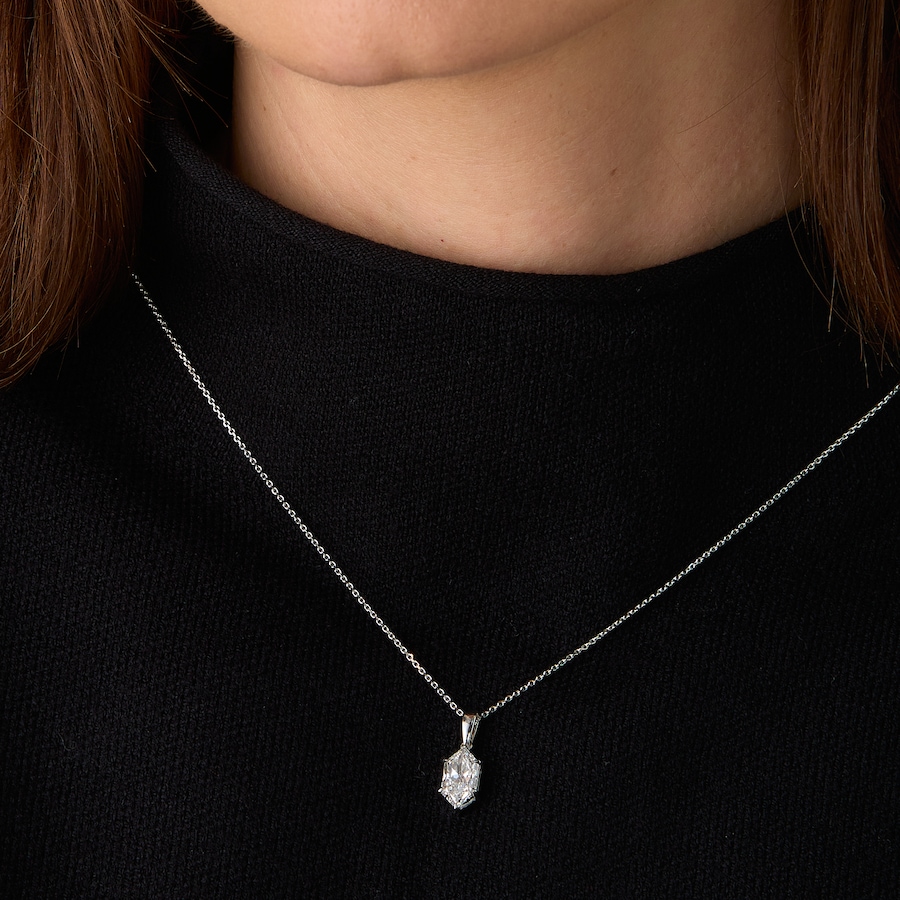 Image 130656_ALTMORE201.jpg, Product 130-656 / Price $1,999.99, EVERA Diamonds Fancy Cut 14K White Gold 2.00ctw Elongated Hexagon Shape Diamond Pendant with Chain from Evera Diamonds on TSC.ca's Jewellery department