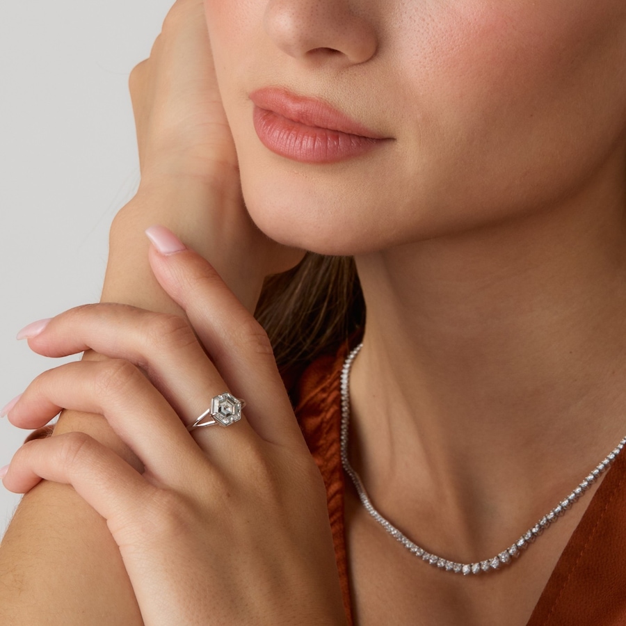 Image 130659_ALTMORE201.jpg, Product 130-659 / Price $3,999.99, EVERA Diamonds Fancy Cut 14K White Gold 2.00ctw Hexagon Diamond Ring from Evera Diamonds on TSC.ca's Jewellery department