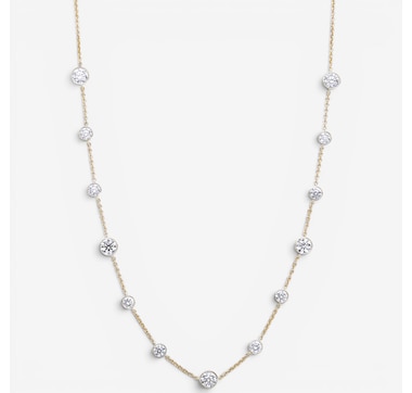 EVERA Diamonds 14K Gold 5.00ctw Bezel Set Diamond Station Necklace