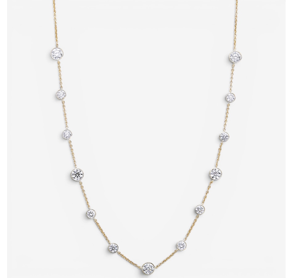 Image 130661.jpg, Product 130-661 / Price $4,999.99, EVERA Diamonds 14K Gold 5.00ctw Bezel Set Diamond Station Necklace from Evera Diamonds on TSC.ca's Jewellery department
