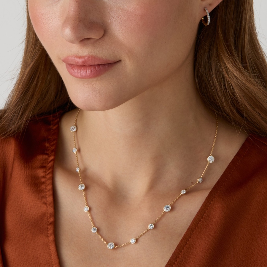 Image 130661_ALTMORE201.jpg, Product 130-661 / Price $6,299.99, EVERA Diamonds 14K Gold 5.00ctw Bezel Set Diamond Station Necklace from Evera Diamonds on TSC.ca's Jewellery department