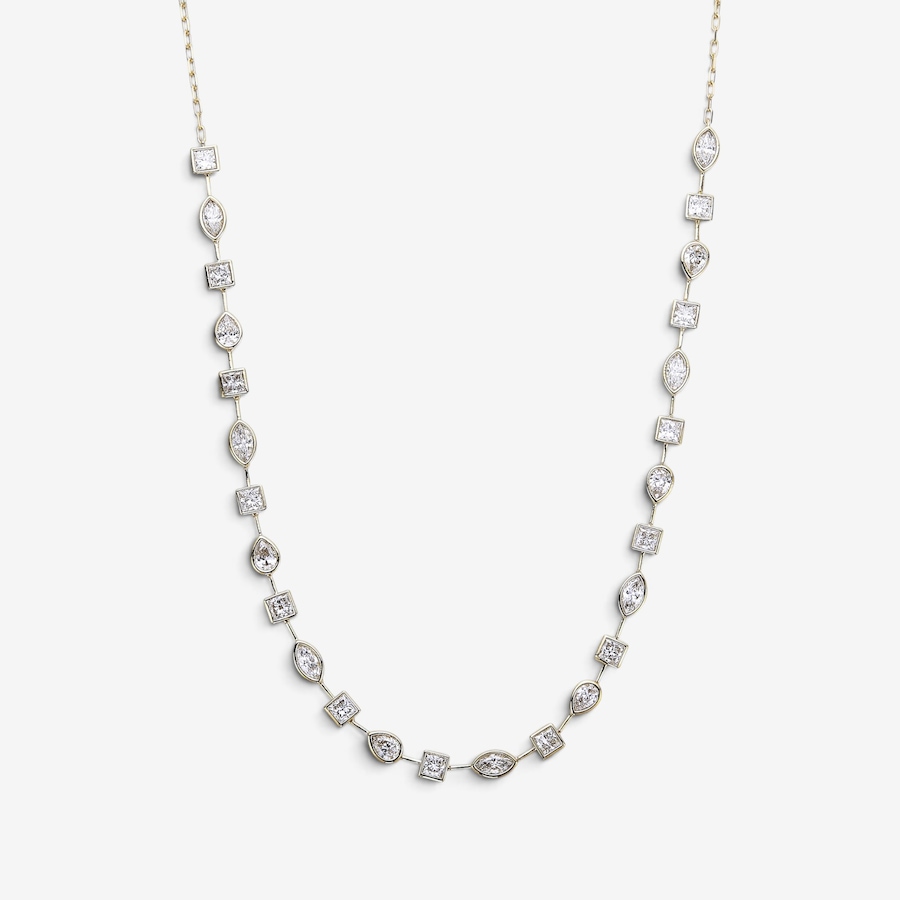 Image 130662.jpg, Product 130-662 / Price $6,299.99, EVERA Diamonds 14K Gold 5.00ctw Bezel Set Multi-Shape Diamond Station Necklace from Evera Diamonds on TSC.ca's Jewellery department