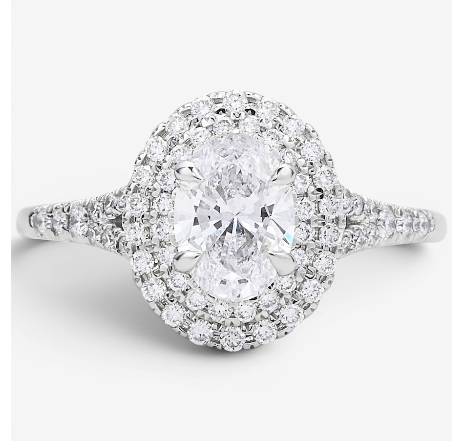 Image 130665_OVL.jpg, Product 130-665 / Price $2,699.99, EVERA Diamonds 14K White Gold 1.50ctw Diamond Halo Ring from Evera Diamonds on TSC.ca's Jewellery department